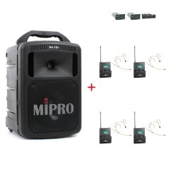 MIPRO MA-708 + 4× MU-506HS – náhlavní kardioidní sada, tělová