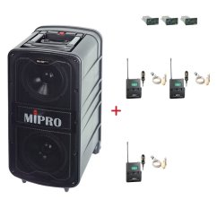 MIPRO MA-929 PLUS + 3× MU-53LS – klopová kardioidní sada, tělová