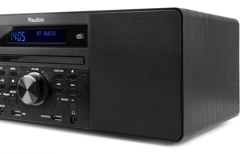 Audizio Prato mikrosystém s FM/DAB+, CD, USB a Bluetooth, černý