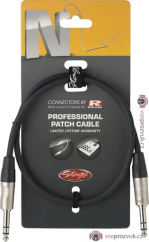 Stagg NPC030SR, kabel stereo JACK/JACK, 0,3m