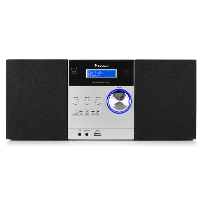 Audizio Metz HiFi mikrosystém s FM/DAB+, hliník