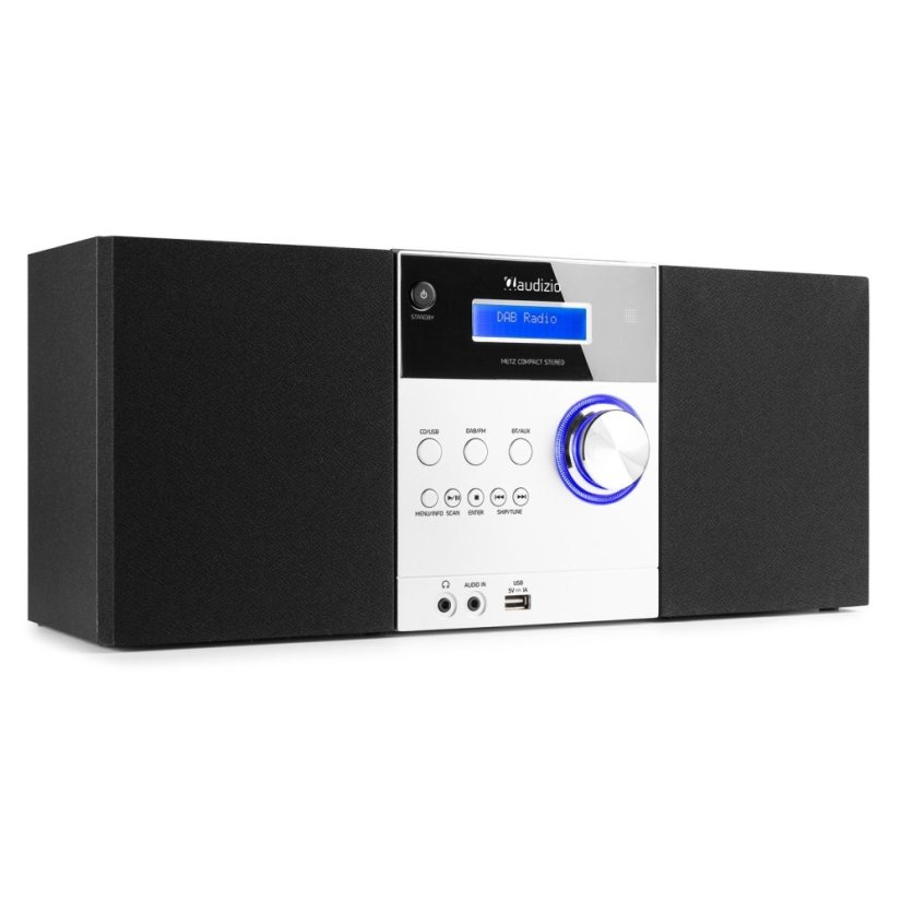 Audizio Metz HiFi mikrosystém s FM/DAB+, hliník