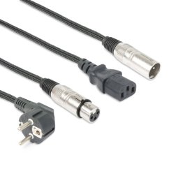 Power Dynamics CX02-10 Audio Combi Cable Schuko - XLR F / IEC F - XLR M 10M