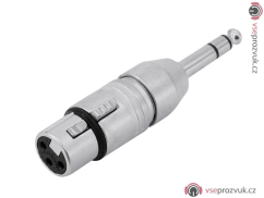 Redukce Neutrik NA3FP, XLR zásuvka - Jack 6,35mm stereo