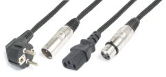 BeamZ Professional CX10-15 Light Combi Cable Schuko - XLR M / IEC F - XLR F 15M