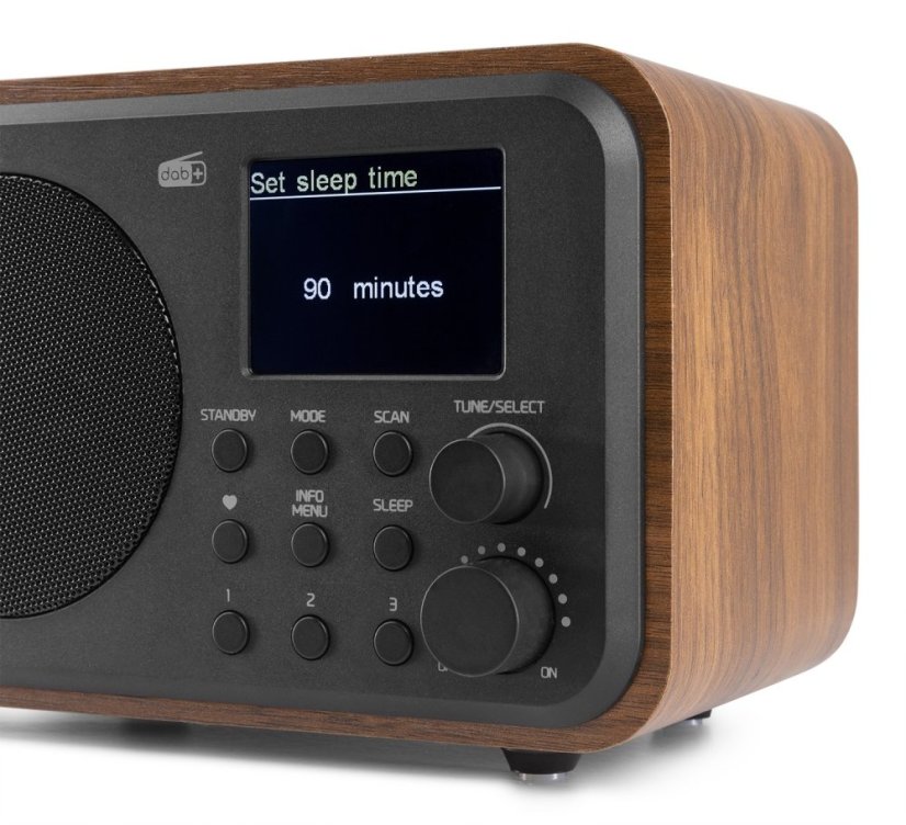 Audizio Milan přenosné rádio FM/DAB+ s baterií, dřevo