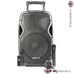 Vonyx AP1200PA mobilní 12" (Mírně poškozený), zvukový systém MP3/BT/UHF
