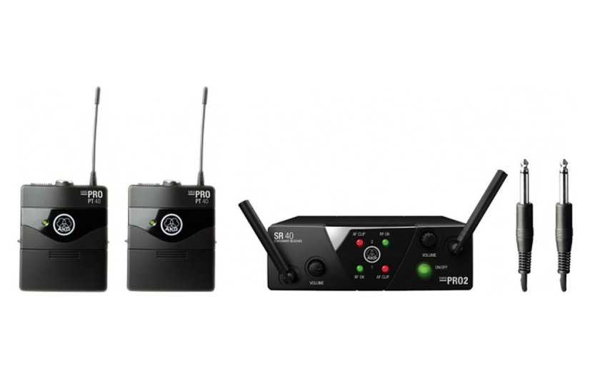 AKG WMS 40 MINI2 Instrumental Set Dual — 2× bezdrátový nástrojový vysílač (kytara, baskytara) - Frekvenční varianta: ISM2/3 (864,375 + 864,850 MHz)