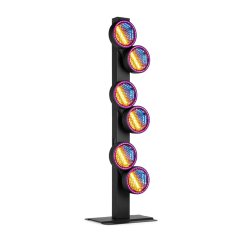 BeamZ RB640 — retro blinder efekt na stojanu (6× 40W amber COB, 3 rotující sekce)