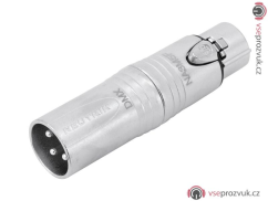 Redukce Neutrik NA3M5F, XLR 3-pólová zástrčka - XLR 5-pólová zásuvka