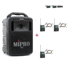 MIPRO MA-708 + 3× MU-55LS – klopová všesměrová sada, tělová