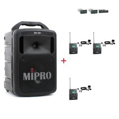 MIPRO MA-708 + 3× MU-53L – klopová kardioidní sada, černá
