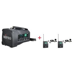 MIPRO MA-100D + 2× MU-53L – klopová kardioidní sada, černá