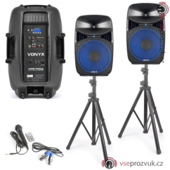 Vonyx VPS152A Plug & Play 1000W repro sada se stojany (50% sleva) v jednom reproboxu je vyražená dír