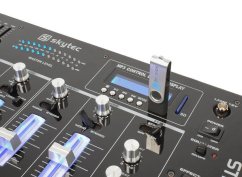 Skytec STM-3007 — 19" DJ mixpult se 4 kanály a 2 mikrofony (USB/SD MP3, Bluetooth)