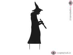 Kovová silueta čarodejnice s lžící, černá, 110cm