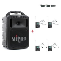 MIPRO MA-708 + 4× MU-55HN – náhlavní všesměrová sada, černá