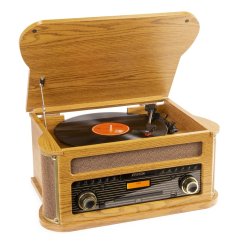 Fenton Memphis vintage gramofon, světlé dřevo
