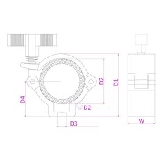 BeamZ BC50B-100N Half Coupler Slimline 100kg Black