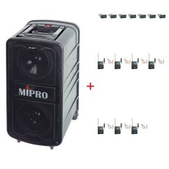 MIPRO MA-929 PLUS + 7× MU-53LS – klopová kardioidní sada, tělová