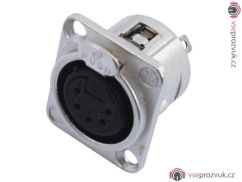 Neutrik XLR NC5-FDL-1, zásuvka na zabudování