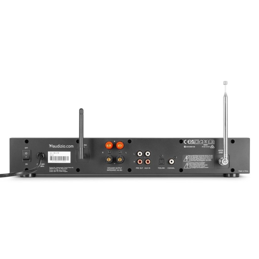 Audizio Brescia Internetové rádio s DAB+, CD přehrávačem a vestavěným zesilovačem, černé