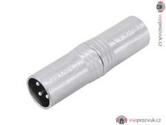 Redukce Neutrik NA3MM, XLR zástrčka - XLR zástrčka