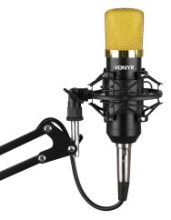 Vonyx CMS400B Studio Set kondenzátorového mikrofonu se stojanem a pop filtrem