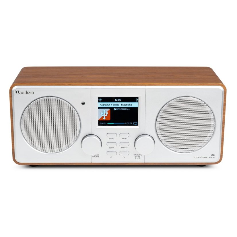 Audizio Foza Wi-Fi internet radio s DAB+, silver