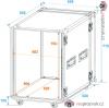 Rack Profi 15HE, hloubka 45cm, s kolečky, 9mm
