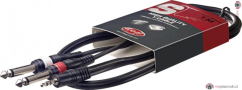 Stagg SYC1/MPS2P E, kabel mini stereo JACK/2X JACK, 1m