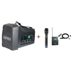 MIPRO MA-200D + ACT-32H + MU-55L – ruční a klopová sada, černá
