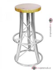 Alutruss barová stolička, 3-nožka prohnutá