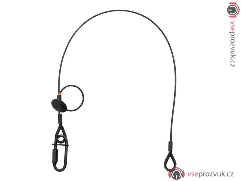 Lanko jistící bond 3 mm x 600 mm s karabinou, černé