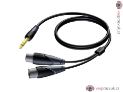 ProCab CLA709/1,5 - 1x Jack 6.3 - 2x XLR M+F - 1.5m