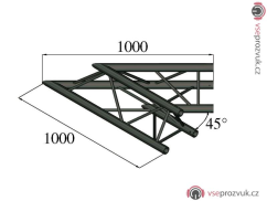 Trilock S-PAC 19 2-koncový rohový díl, 45, černý