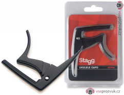 Stagg SCPUK BK, kapodastr pro ukulele