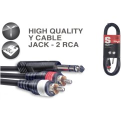 Stagg SYC2/PS2CM E, kabel 1x stereo JACK/2x RCA, 2m