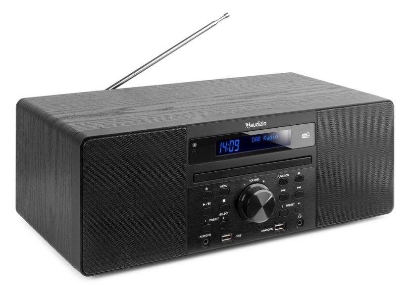 Audizio Prato mikrosystém s FM/DAB+, CD, USB a Bluetooth, černý