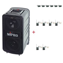 MIPRO MA-929 PLUS + 6× MU-53LS – klopová kardioidní sada, tělová