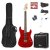 Max GigKit Electric Guitar Pack Quilted Style Dark Red