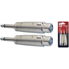 Stagg AC-XFPMH, redukce, Jack 6,3 mm zástrčka mono - XLR zásuvka, 2ks