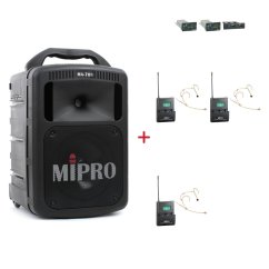 MIPRO MA-708 + 3× MU-506HS – náhlavní kardioidní sada, tělová