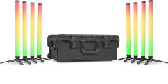 BeamZ Professional Hera S Set — 8 LED trubic 50 cm v nabíjecím kufru (RGBMA, IP65)