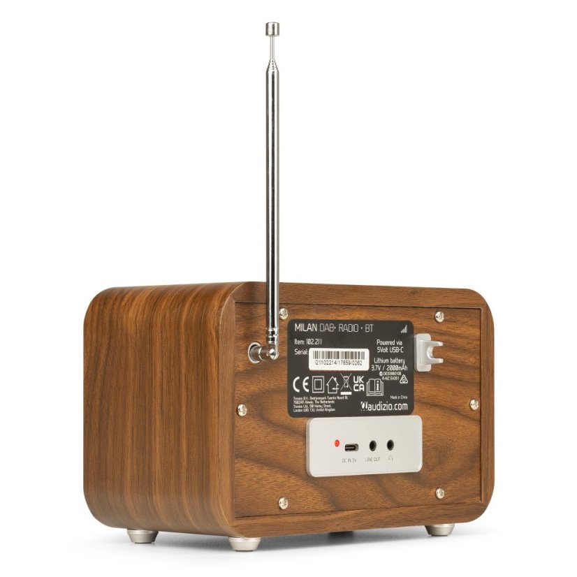 Audizio Milan přenosné rádio FM/DAB+ s baterií, stříbrné