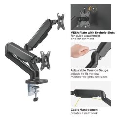 Audizio MAD20G Dvojité rameno pro monitory 17”- 32”