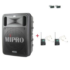 MIPRO MA-505 + 2× MU-53HNS – náhlavní kardioidní sada, tělová