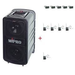 MIPRO MA-929 PLUS + 5× MU-55HN – náhlavní všesměrová sada, černá