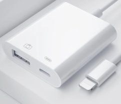 iPhone OTG adapter - Lightning na USB s nabíjecím vstupem