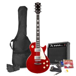 Max GigKit Electric Guitar Pack LP Style Dark Red